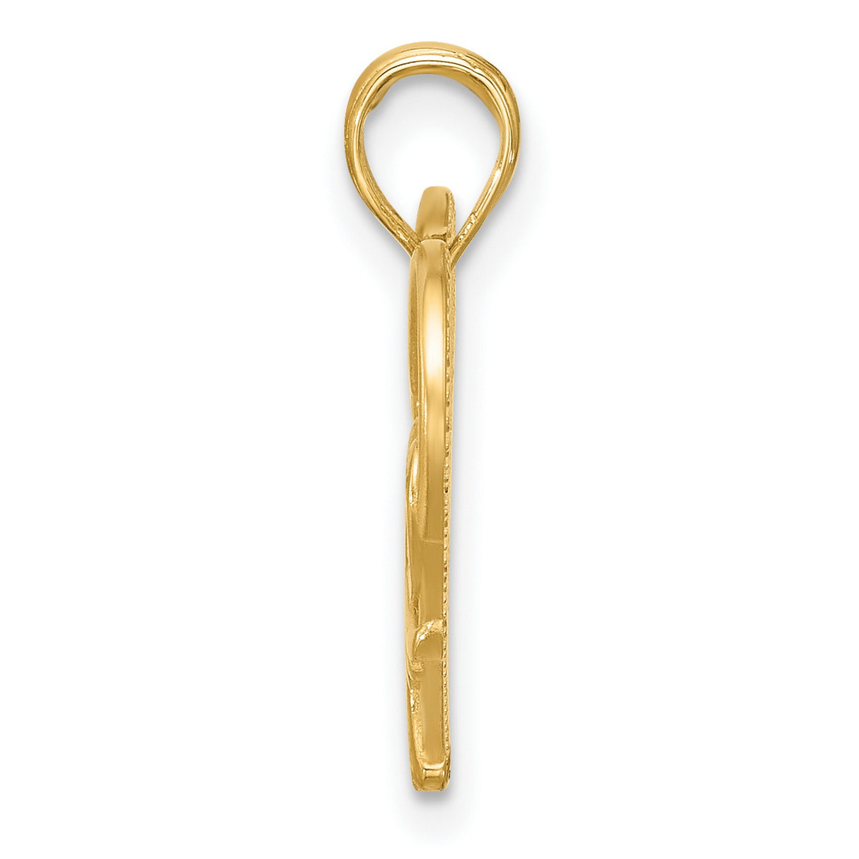 14k Yellow Gold Heart Pendant with Scrollwork Detailing, Vintage Inspired Design