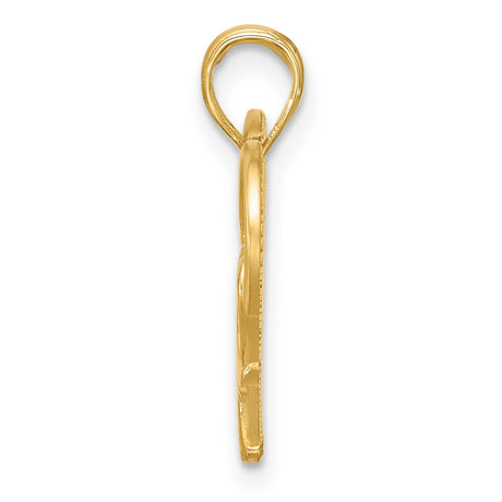 14k Yellow Gold Heart Pendant with Scrollwork Detailing, Vintage Inspired Design