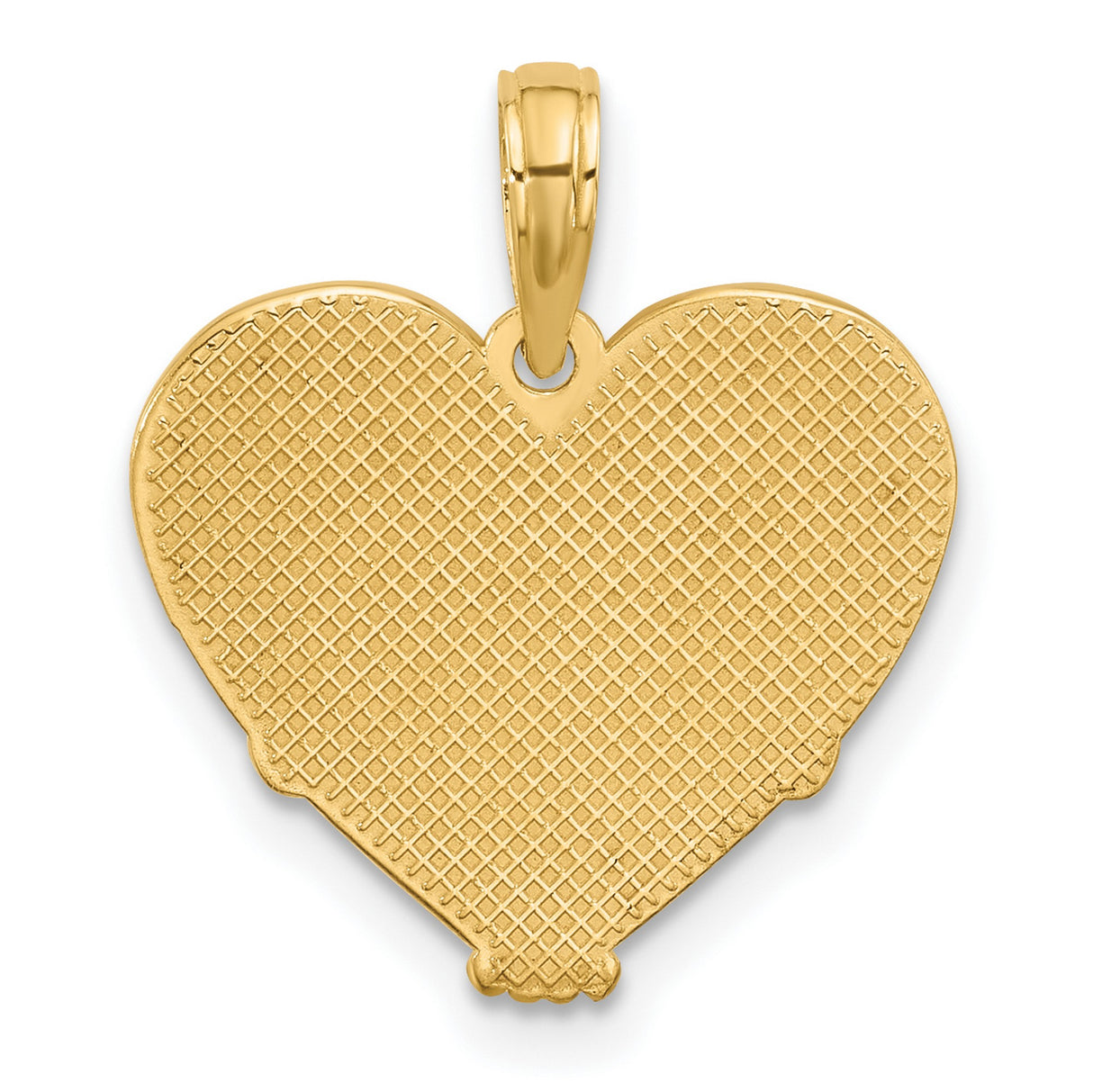 14k Yellow Gold Heart Pendant with Scrollwork Detailing, Vintage Inspired Design