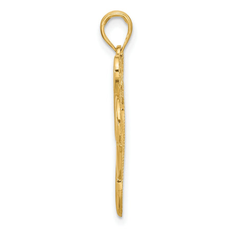 14k Yellow Gold Pendant with Intertwined Open Hearts, Symbolic Love and Connection Jewelry
