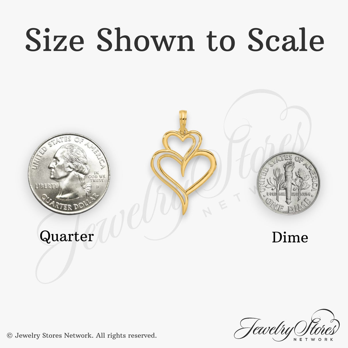 14k Yellow Gold Pendant with Intertwined Open Hearts, Symbolic Love and Connection Jewelry
