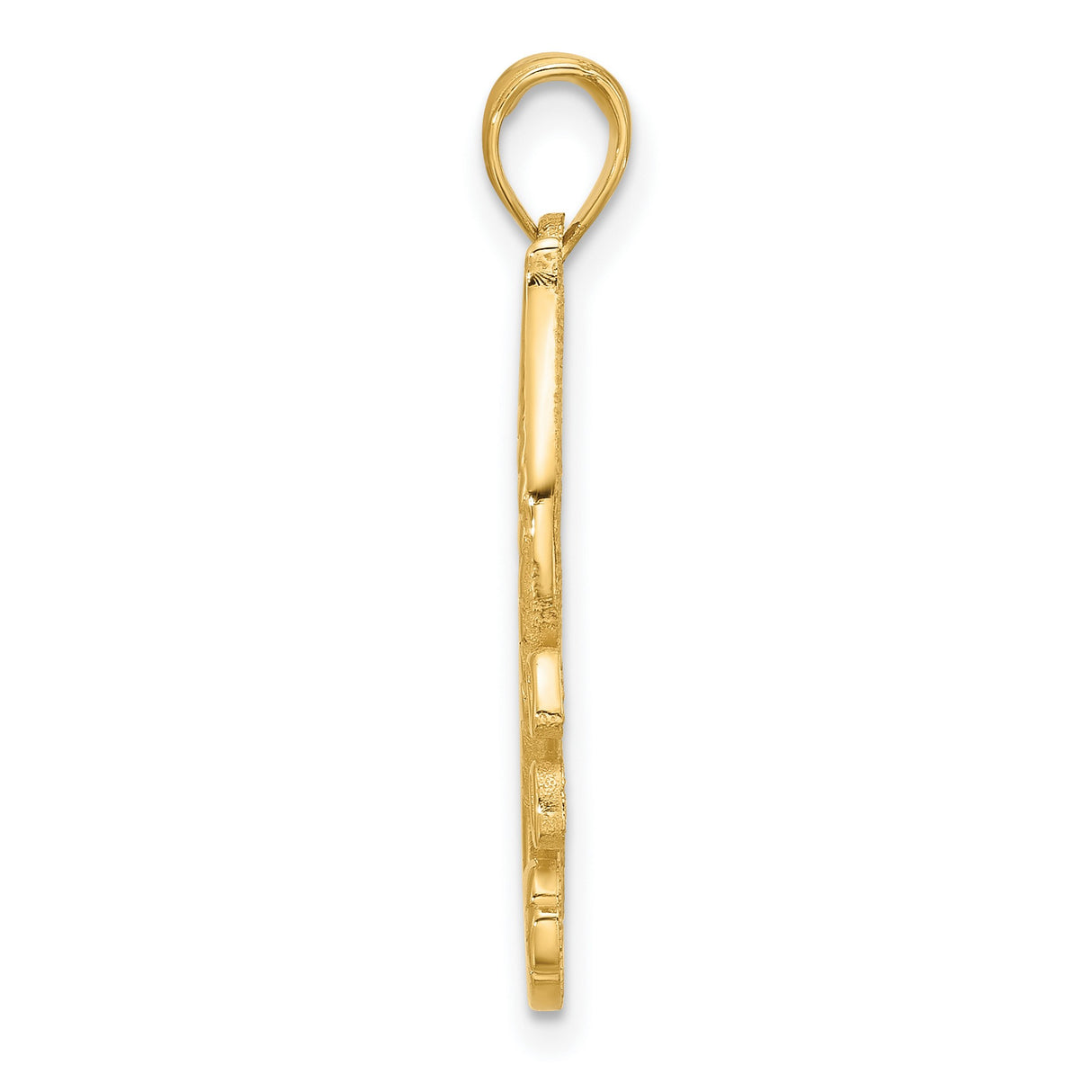 14k Yellow Gold Seahorse Pendant, Detailed Nautical Ocean Charm for Women or Unisex Wear