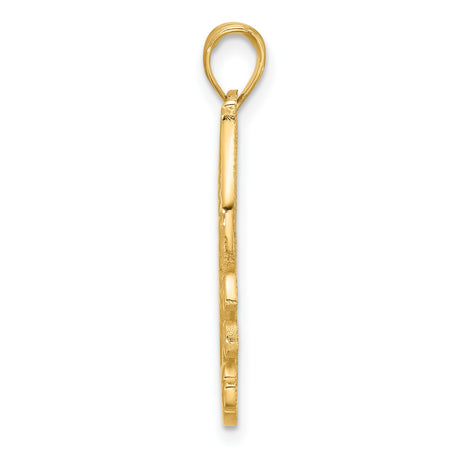 14k Yellow Gold Seahorse Pendant, Detailed Nautical Ocean Charm for Women or Unisex Wear