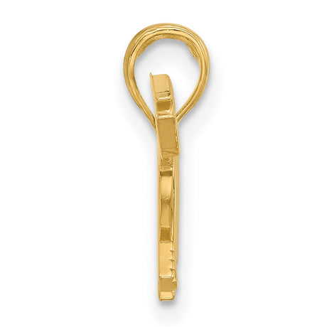 14k Yellow Gold Heart Pendant with Arrow Design and Cutout Center