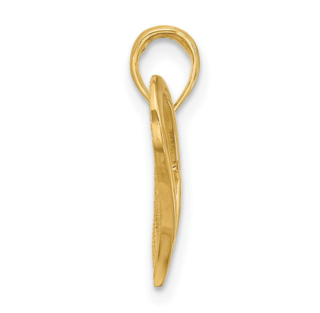 14k Yellow Gold Cross Pendant, Minimalist Religious Charm for Men and Women