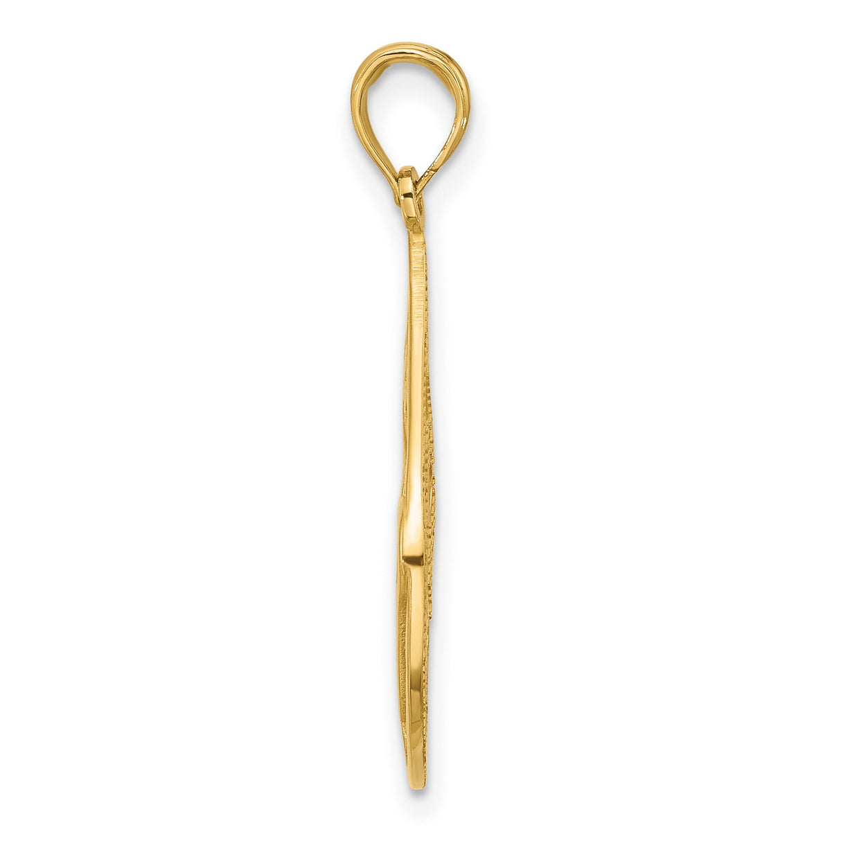 14k Yellow Gold Teardrop Pendant with Openwork Butterfly Design, Nature-Inspired Jewelry for Women