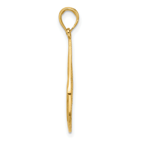14k Yellow Gold Teardrop Pendant with Openwork Butterfly Design, Nature-Inspired Jewelry for Women