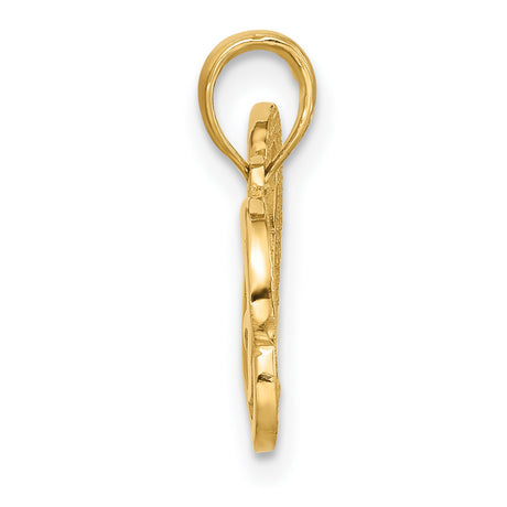 14k Yellow Gold Heart Pendant with Open Heart and Infinity Symbol Design