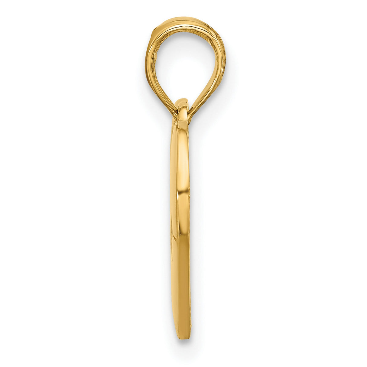 14k Yellow Gold Heartbeat Pendant with Pulse Line and Polished Heart Design