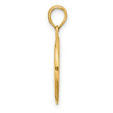 14k Yellow Gold Pendant, Crescent Moon and Star Cutout, Celestial Spiritual Jewelry