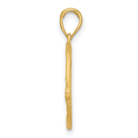 14k Yellow Gold Compass Pendant with North South East West Markers, Nautical Unisex Charm