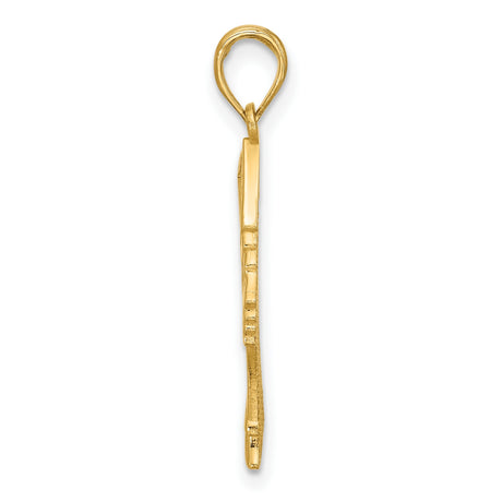 14k Yellow Gold Nefertiti Pendant with Filigree Crown Design, Egyptian Heritage Charm for Women