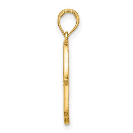14k Yellow Gold Hamsa Hand Pendant with Intricate Filigree Design, Spiritual Protection Jewelry