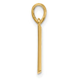 14k Yellow Gold Letter B Pendant Charm, Polished Block Initial Monogram Jewelry