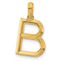 14k Yellow Gold Letter B Pendant Charm, Polished Block Initial Monogram Jewelry