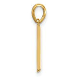 14k Yellow Gold Initial D Pendant Charm, Polished Block Letter Monogram Jewelry