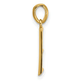 14k Yellow Gold Initial Pendant, Bold Block Letter E Alphabet Charm for Women or Unisex Wear