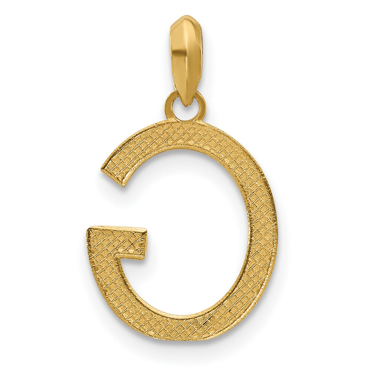 Fancy Letter G Charm Pendant in Real 14k Yellow Gold