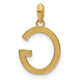 Fancy Letter G Charm Pendant in Real 14k Yellow Gold