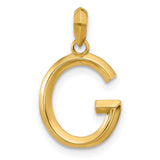 Fancy Letter G Charm Pendant in Real 14k Yellow Gold