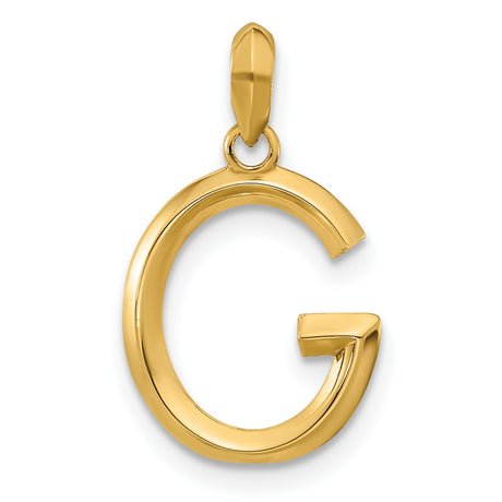 Fancy Letter G Charm Pendant in Real 14k Yellow Gold