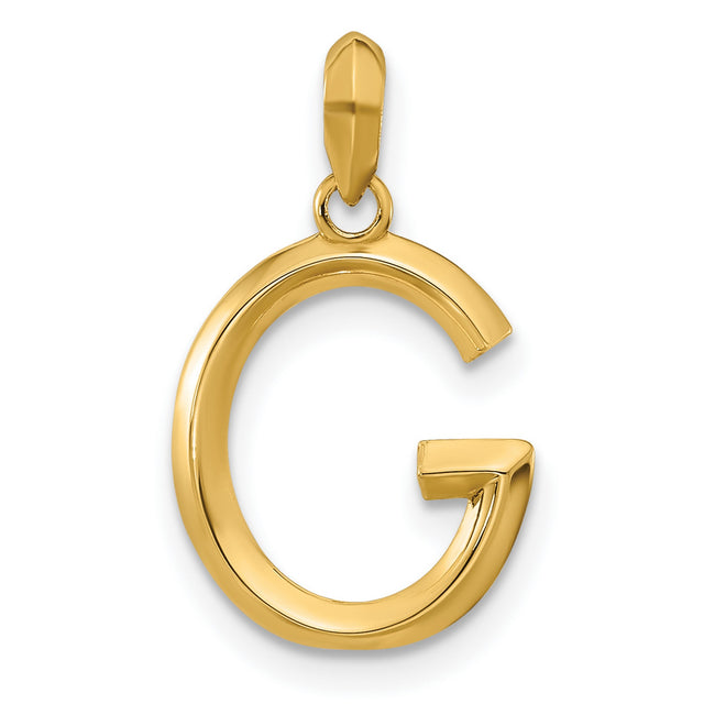 Fancy Letter G Charm Pendant in Real 14k Yellow Gold
