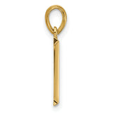 14k Yellow Gold Letter I Pendant, High-Polish Alphabet Charm for Women and Men