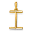 14k Yellow Gold Letter I Pendant, High-Polish Alphabet Charm for Women and Men