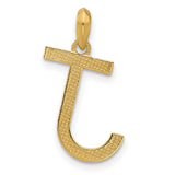 14k Yellow Gold Initial J Pendant Charm, Script Monogram Letter Jewelry for Necklace or Bracelet
