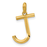 14k Yellow Gold Initial J Pendant Charm, Script Monogram Letter Jewelry for Necklace or Bracelet