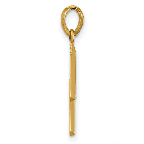 14k Yellow Gold Lightning Bolt Pendant, Modern Zigzag Symbol of Strength for Men and Women