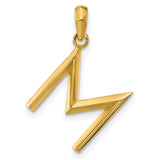 14k Yellow Gold Lightning Bolt Pendant, Modern Zigzag Symbol of Strength for Men and Women