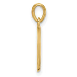 14k Yellow Gold Oval Pendant, Minimalist Polished Open Loop Symbolizing Eternity for Women