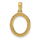 14k Yellow Gold Oval Pendant, Minimalist Polished Open Loop Symbolizing Eternity for Women