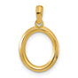 14k Yellow Gold Oval Pendant, Minimalist Polished Open Loop Symbolizing Eternity for Women