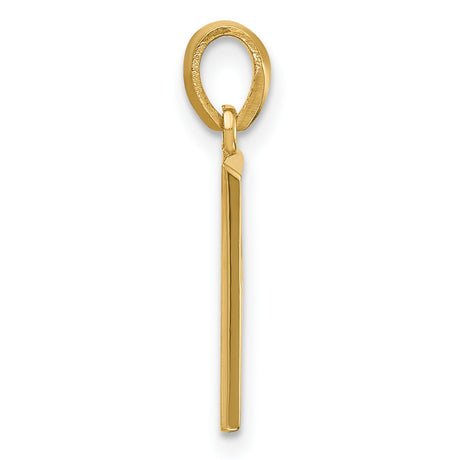 14k Yellow Gold Initial P Pendant Charm, Block Letter Alphabet Design for Women