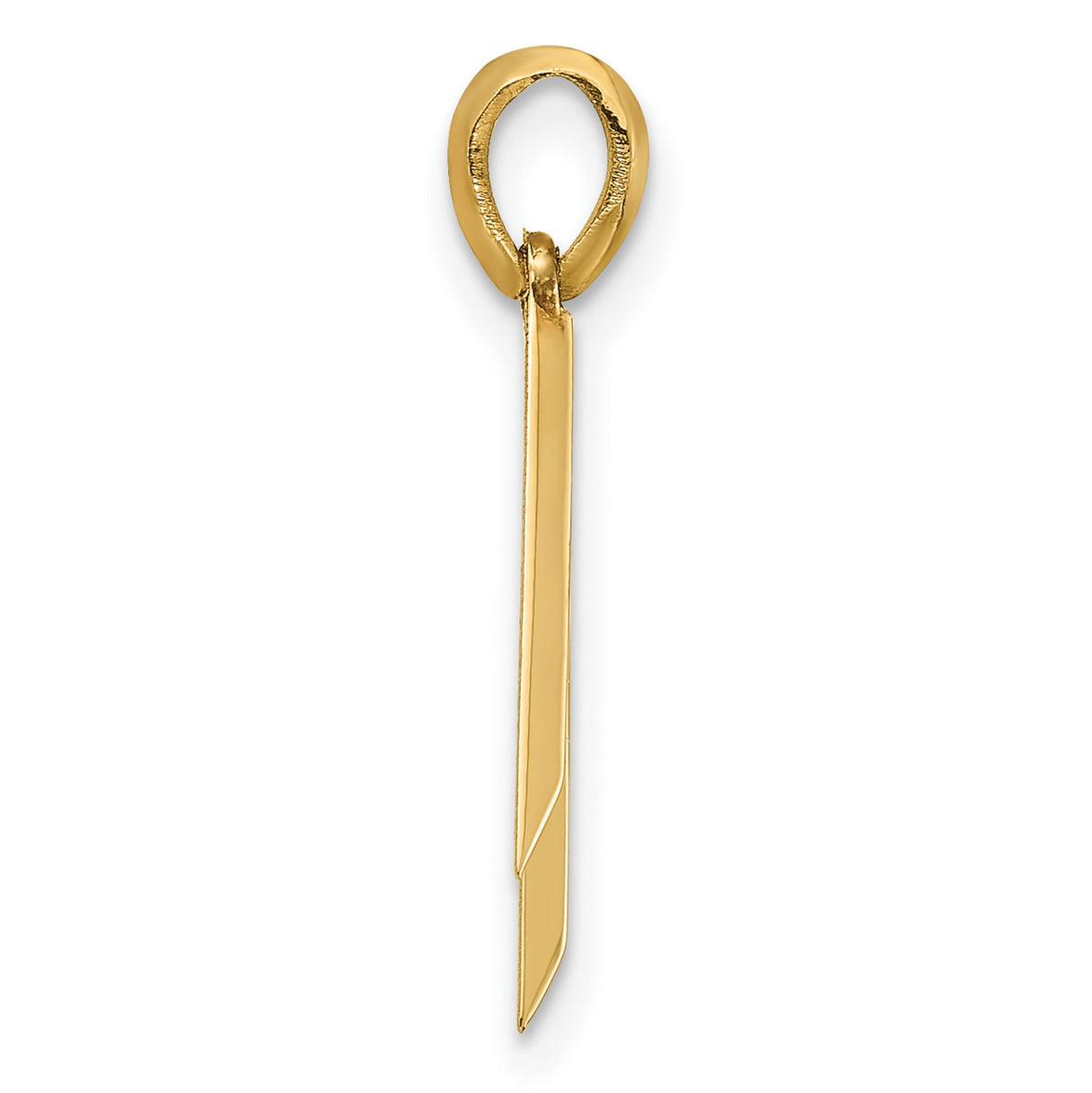 14k Yellow Gold Lightning Bolt Pendant, Modern Bold Design for Men and Women