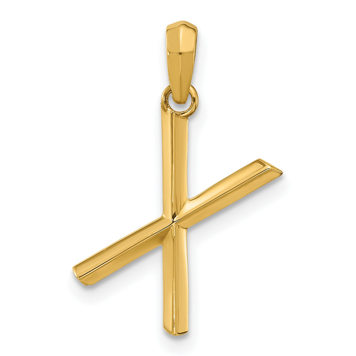 14k Yellow Gold Chi Rho Pendant Christian Symbol Religious Charm for Men and Women