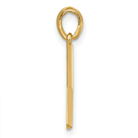 14k Yellow Gold Algiz Rune Pendant, Norse Viking Talisman Jewelry for Men and Women