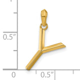 14k Yellow Gold Algiz Rune Pendant, Norse Viking Talisman Jewelry for Men and Women