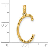 14k Yellow Gold Initial Pendant C, Sleek Alphabet Charm, Dainty Monogram Jewelry for Women or Unisex Wear