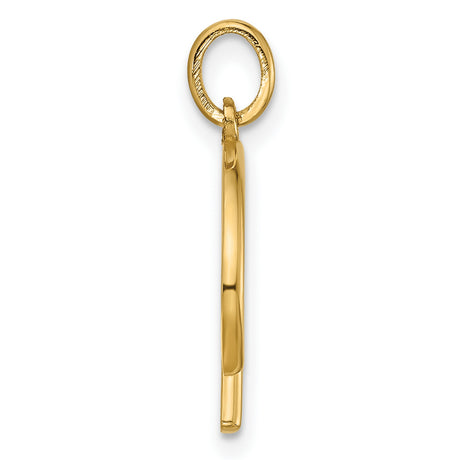 Fancy Letter D Charm Pendant in Real 14k Yellow Gold