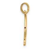 14k Yellow Gold Letter F Pendant, Script Initial Charm, Dainty Monogram Jewelry for Women