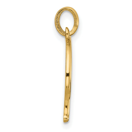 14k Yellow Gold Letter F Pendant, Script Initial Charm, Dainty Monogram Jewelry for Women