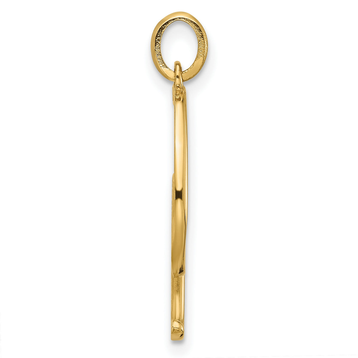 14k Yellow Gold Pendant, Lowercase Letter G Script Charm with Polished Finish for Women