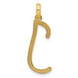 Fancy Letter J Charm Pendant in Real 14k Yellow Gold