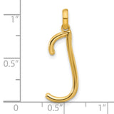 Fancy Letter J Charm Pendant in Real 14k Yellow Gold