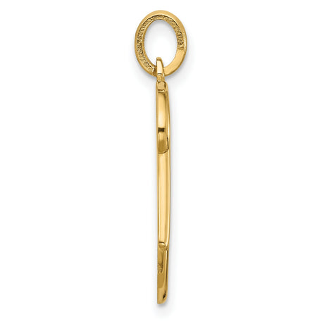 Fancy Letter K Charm Pendant in Real 14k Yellow Gold