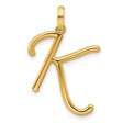 Fancy Letter K Charm Pendant in Real 14k Yellow Gold
