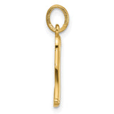 14k Yellow Gold Letter L Pendant, Cursive Initial Charm with Polished Script Design